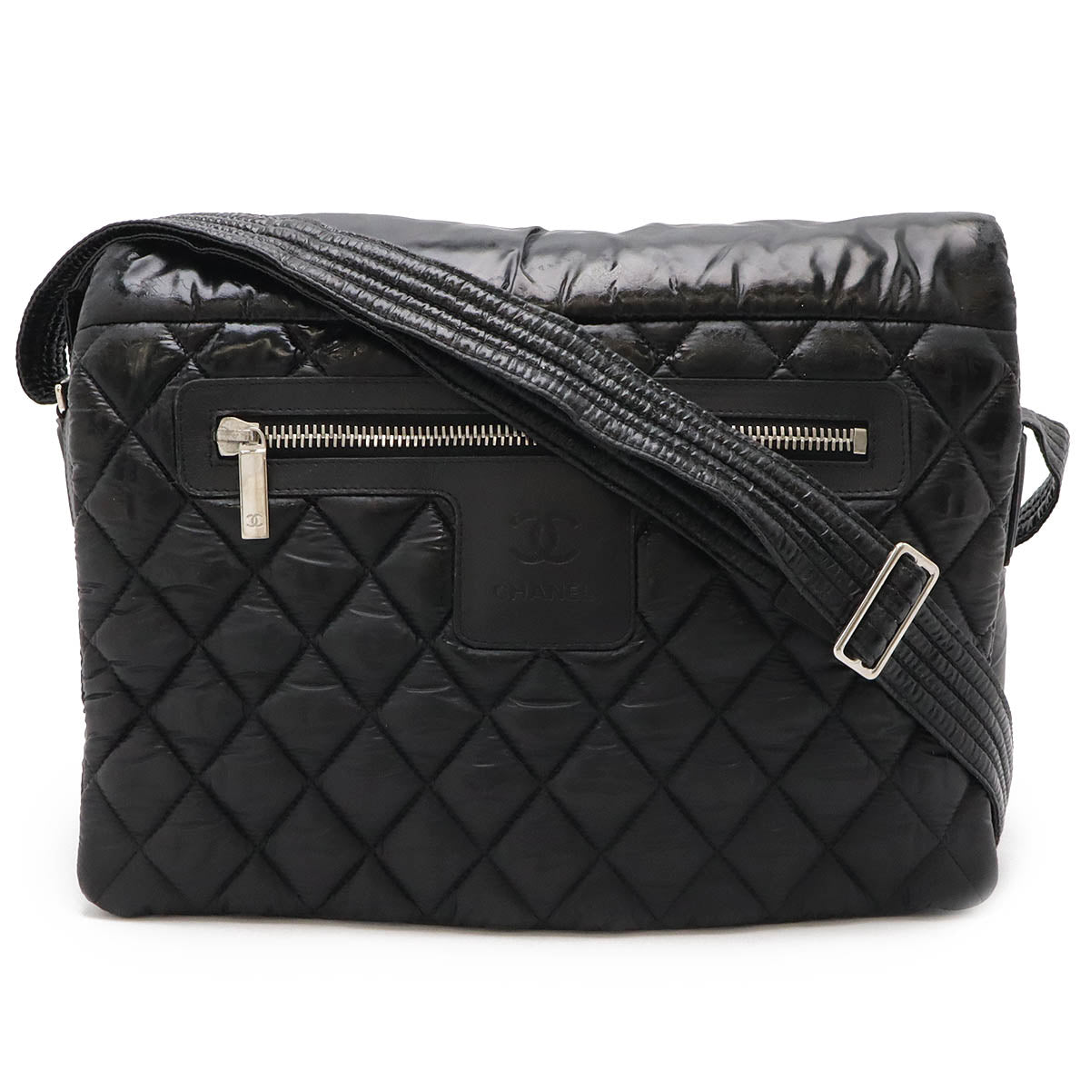 Chanel Nylon/Leather Cocoon Shoulder Bag Black