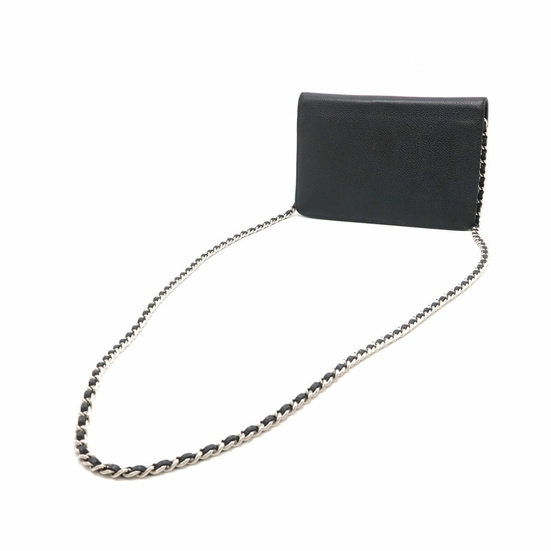 Chanel Caviar Skin Coco Mark Chain Wallet A48654