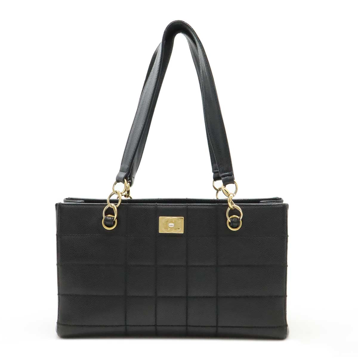 Chanel Caviar Skin Choco Bar 2way Tote Bag