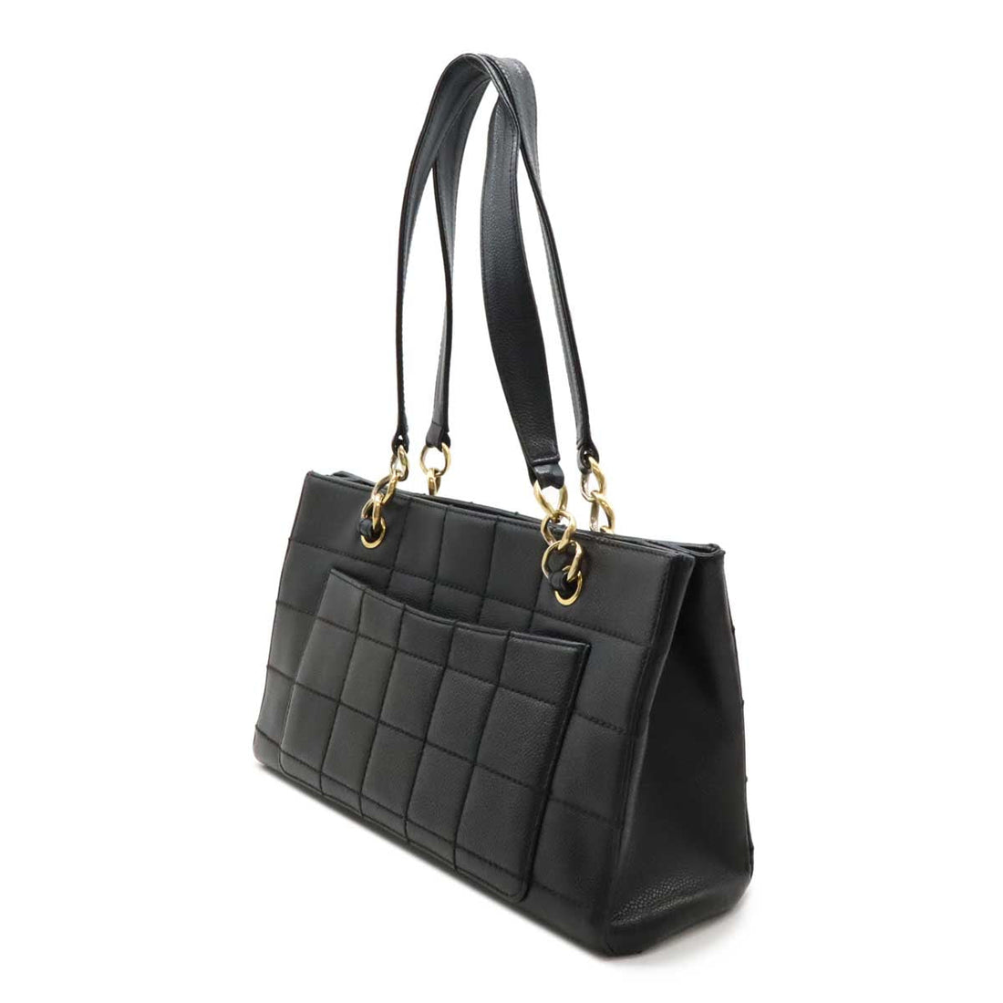 Chanel Caviar Skin Choco Bar 2way Tote Bag