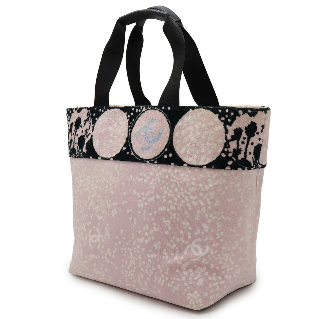 Chanel Canvas Pile Coco Mark 2way Tote Bag Pink/Black