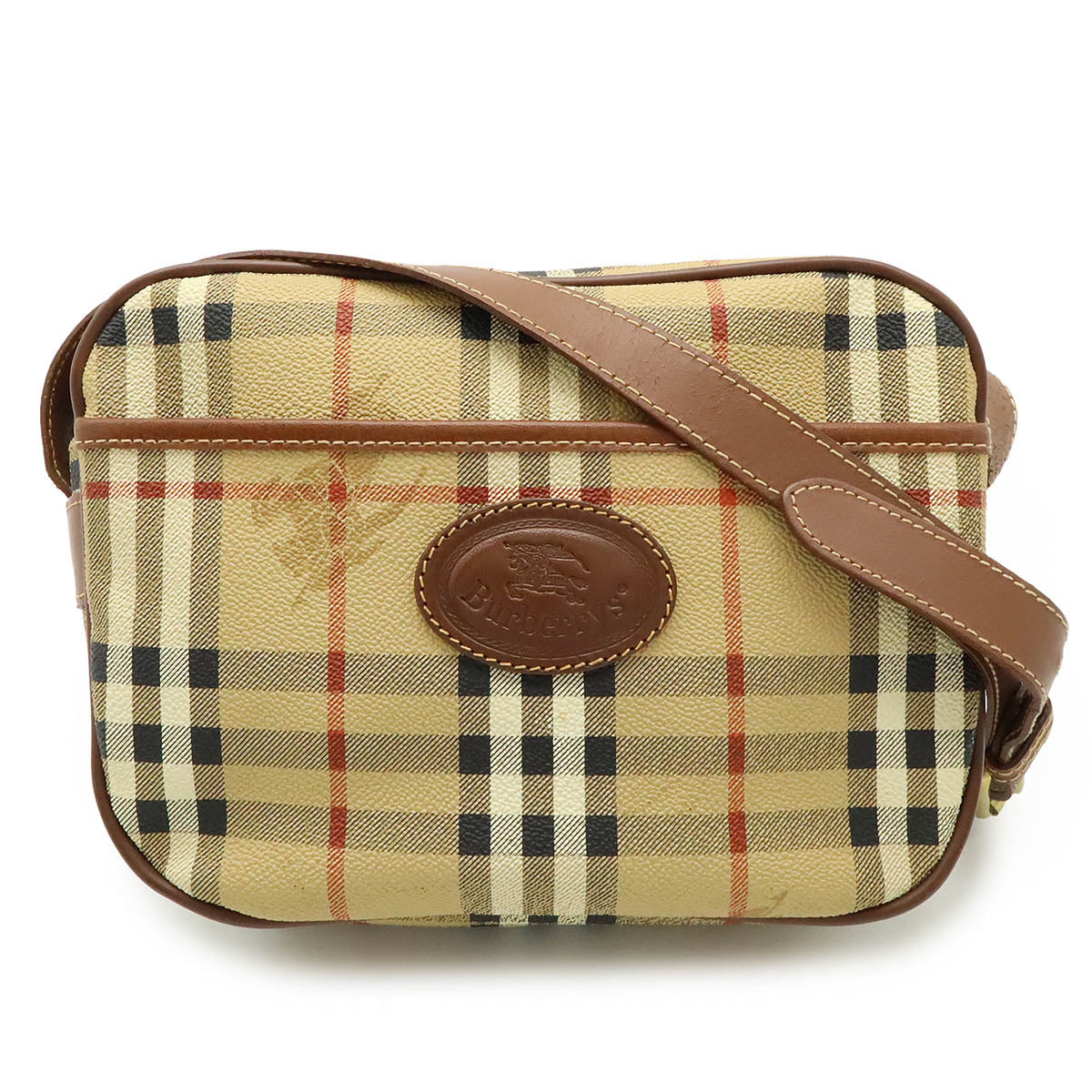 Burberry PVC Leather Check Shoulder Bag
