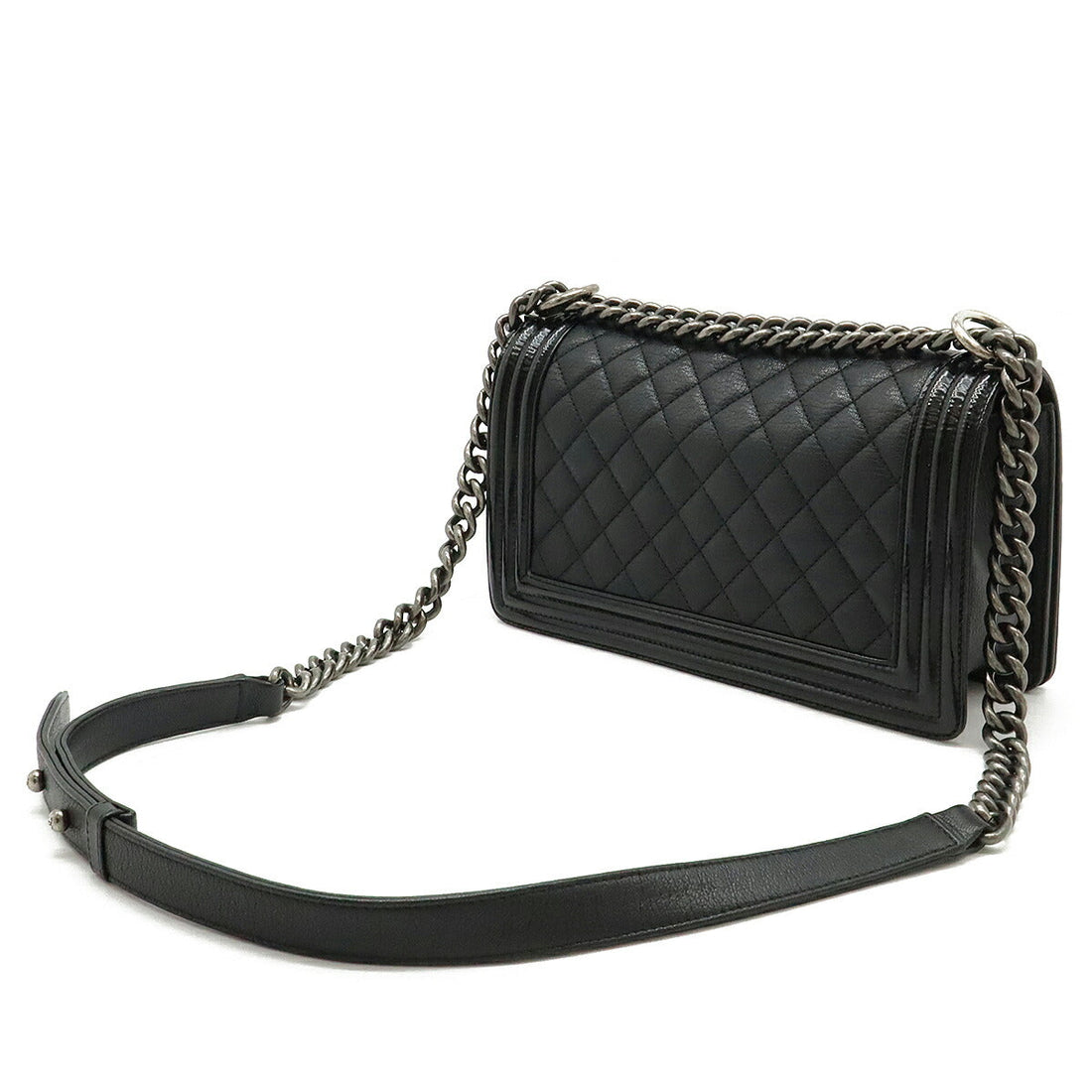 Chanel Boy Chanel Patent Leather Shoulder Bag