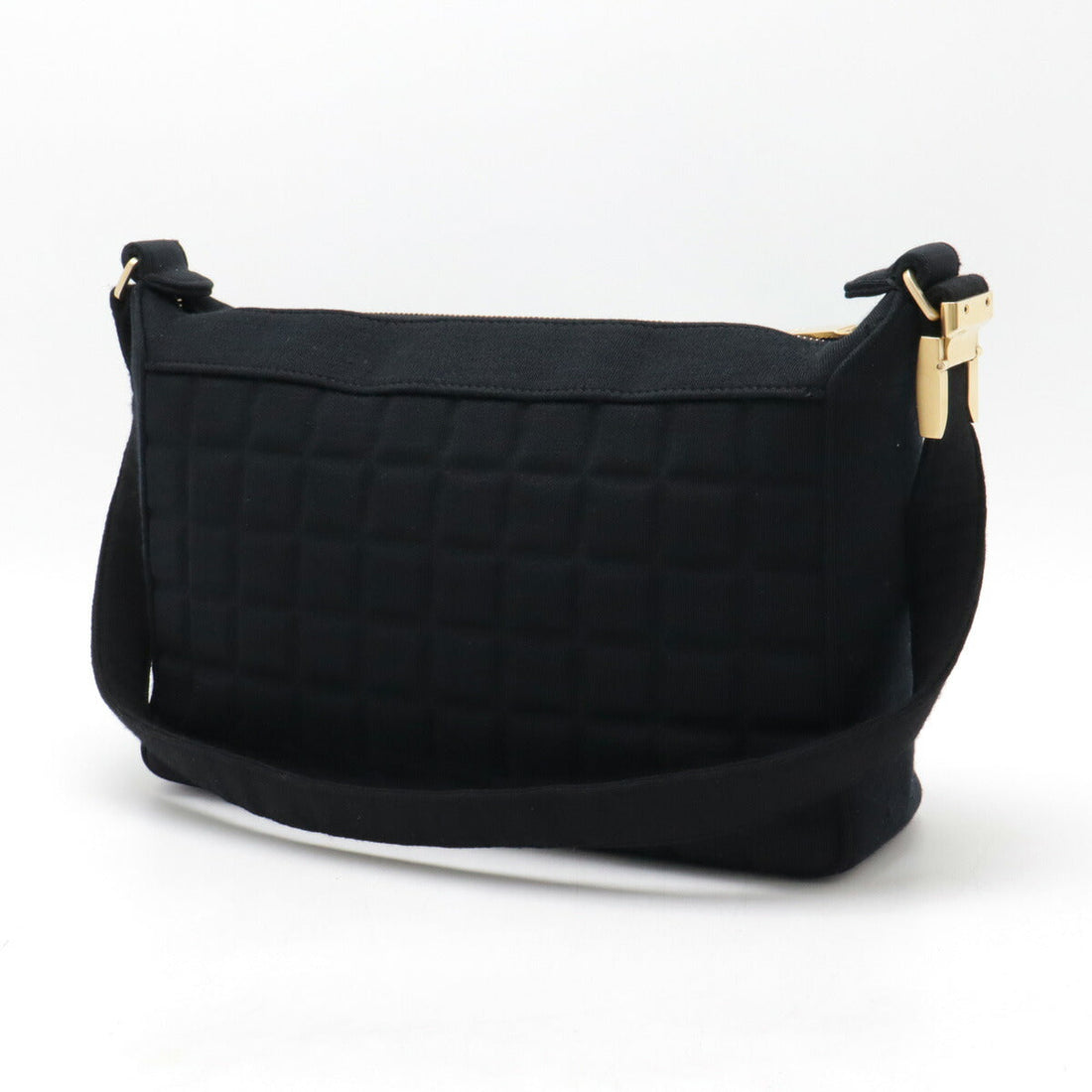 Chanel Choco Bar Cotton Jersey Leather Shoulder Bag