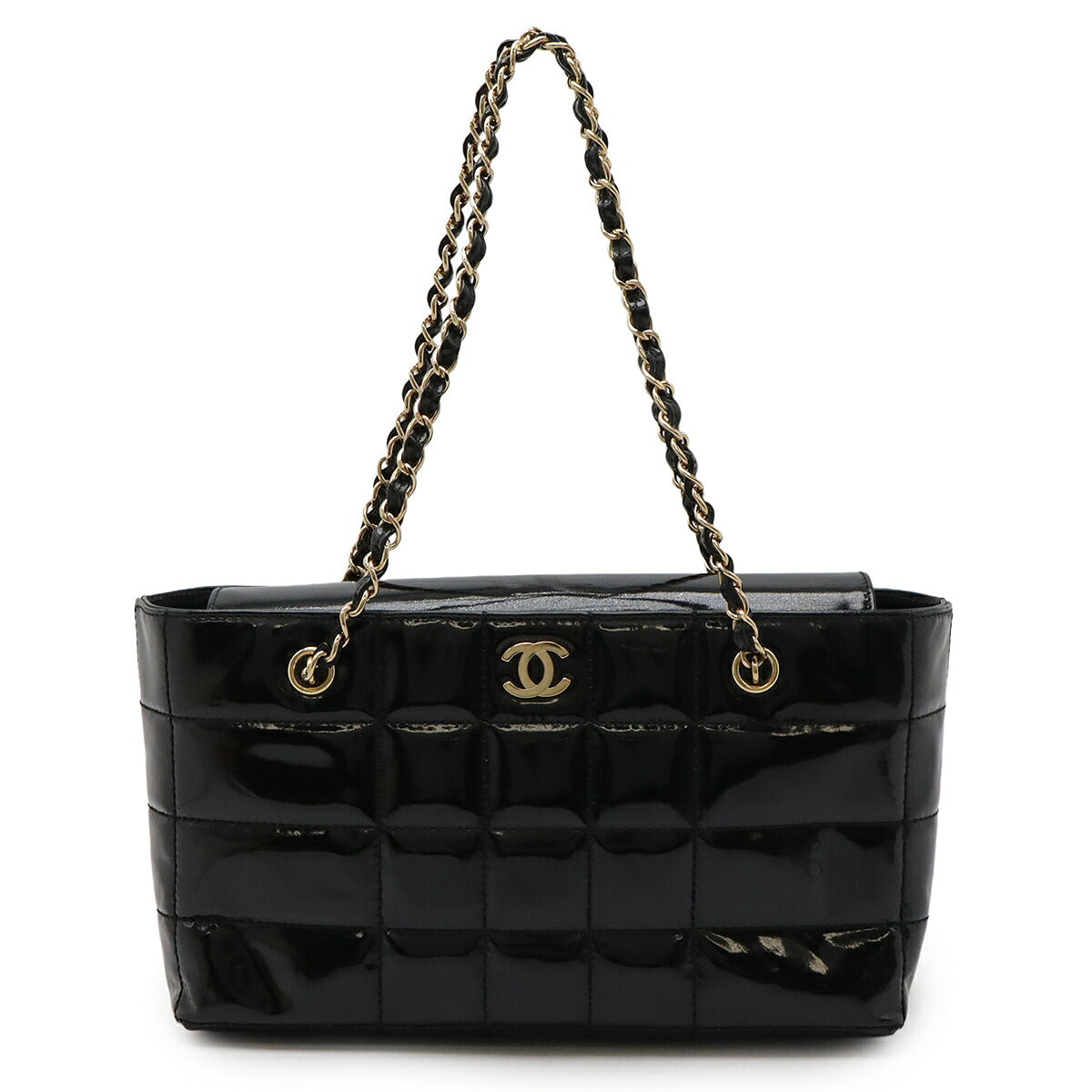 Chanel Choco Bar Patent Leather Shoulder Bag