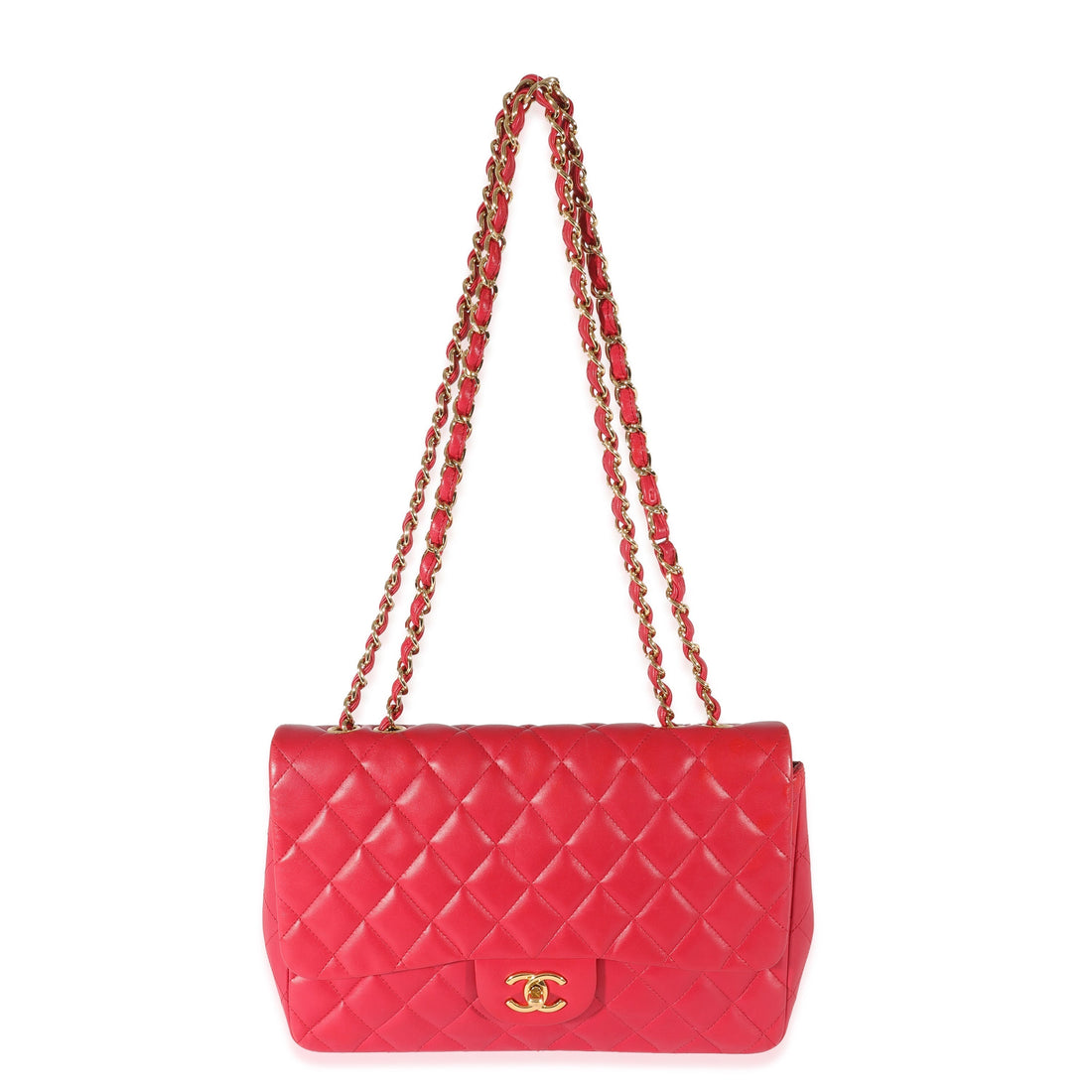 Top Quality Chanel Dark Pink Lambskin Jumbo Single New Bag