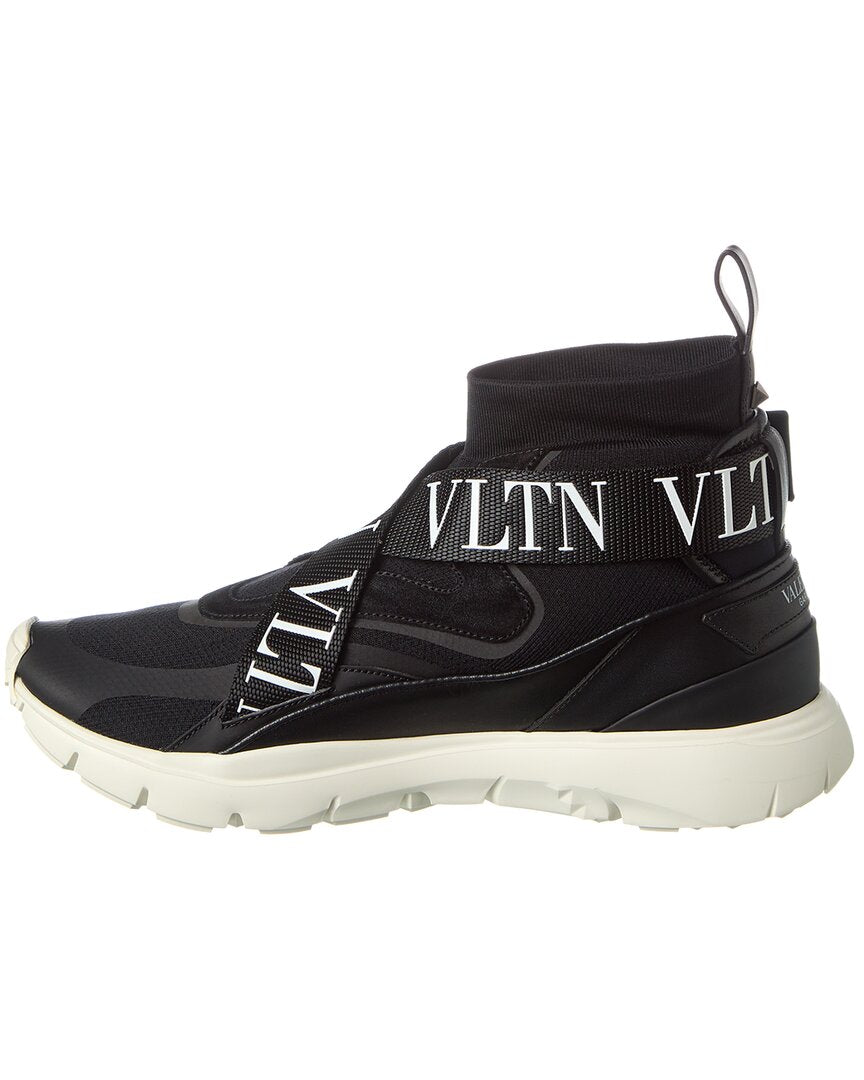 Valentino Knit & Leather Sneaker