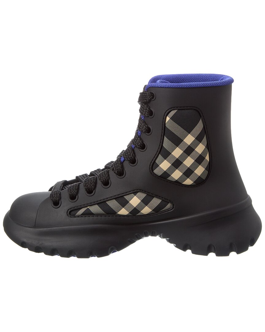 Burberry Boulder Lace-Up Rubber & Canvas Boot