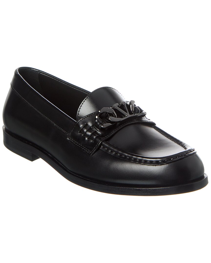 Valentino Vlogo Chain Leather Loafer