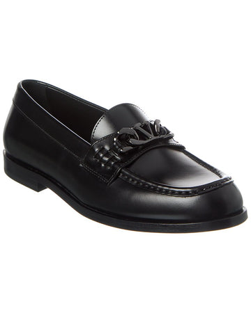 Valentino Vlogo Chain Leather Loafer