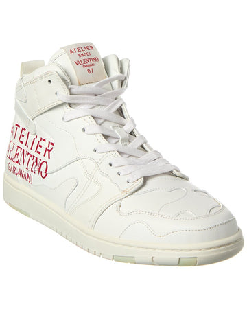 Valentino Atelier Leather High-Top Sneaker