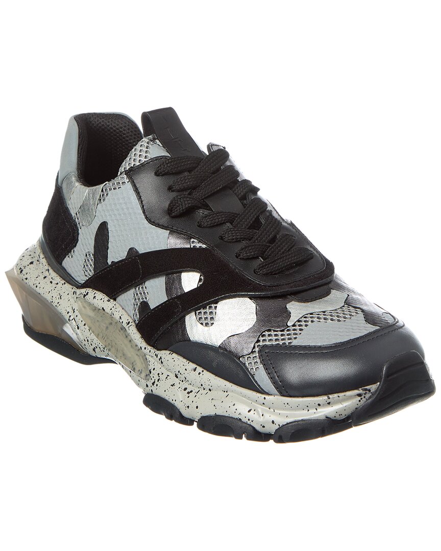 Valentino Camo Mesh & Leather Sneaker