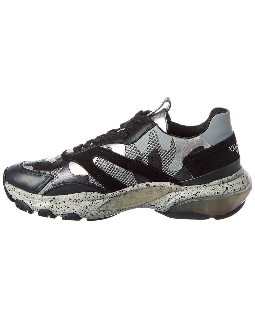 Valentino Camo Mesh & Leather Sneaker