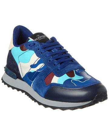 Valentino Camo Canvas & Leather Sneaker