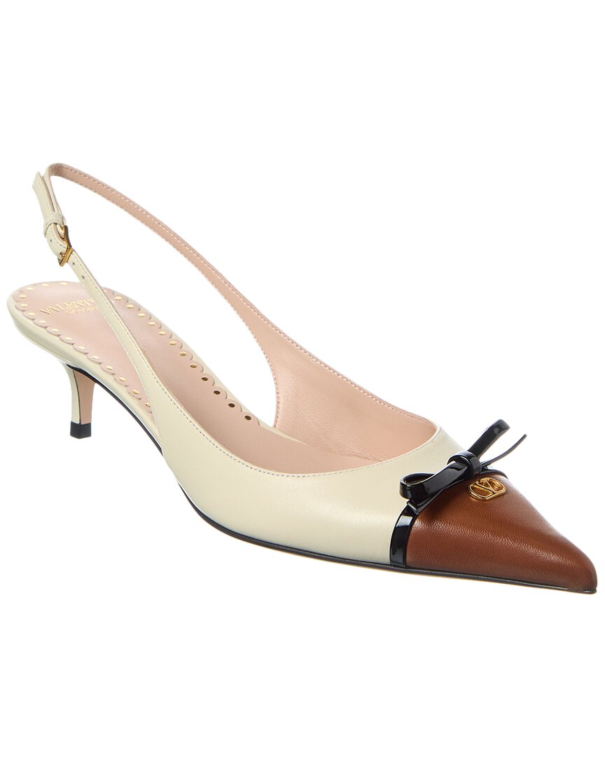 Valentino Bepointy Leather Slingback Pump