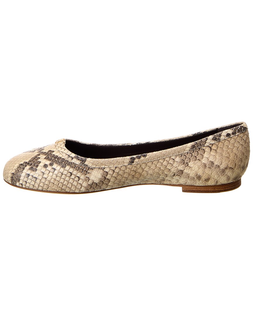 Chloé Marcie Python-Embossed Leather Flat