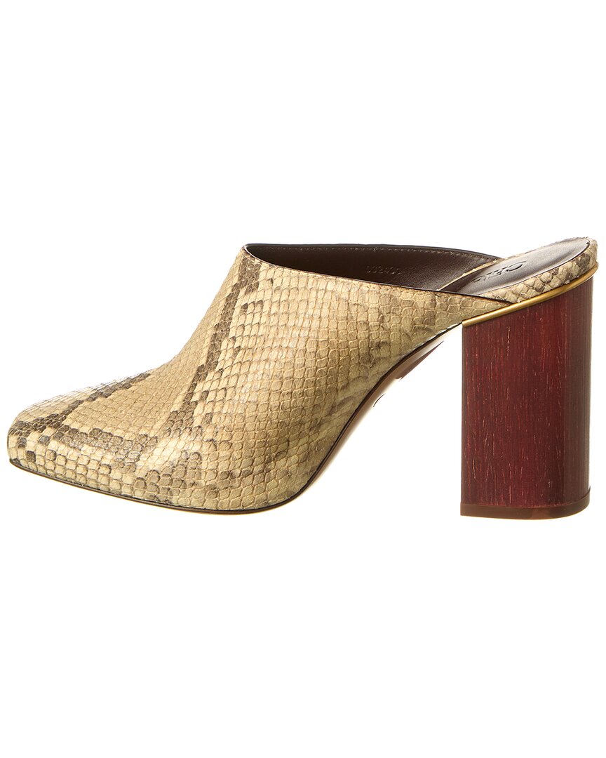 Chloé Ambre Snake-Embossed Leather Mule