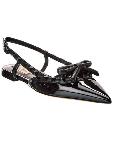 Valentino Rockstud Patent Slingback Flat