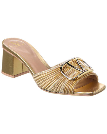 Valentino Vlogo Signature 60 Woven & Leather Sandal