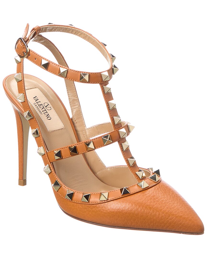 Valentino Rockstud Caged 100 Grainy Leather Pump