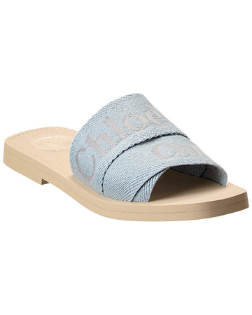 Chloé Woody Logo Canvas Slide