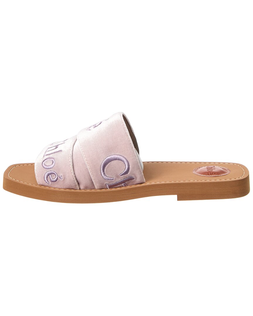 Chloé Woody Velvet Slide