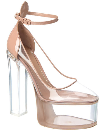 Valentino Tan-Go 155 Vinyl & Patent Platform Pump