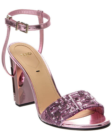 Fendi Delfina Sequin & Leather Sandal