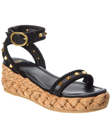 Valentino Rockstud 60 Leather Espadrille