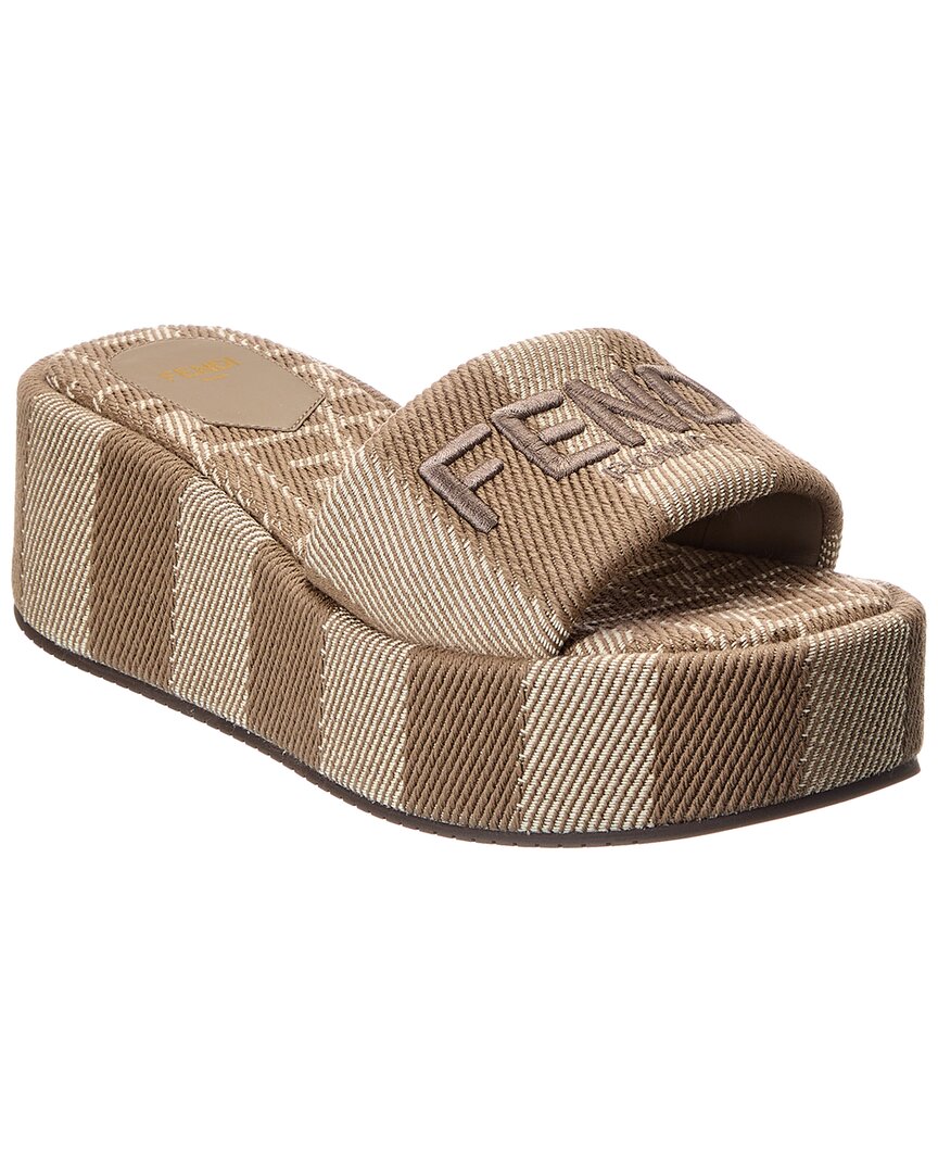 Fendi Sunshine Canvas Platform Sandal