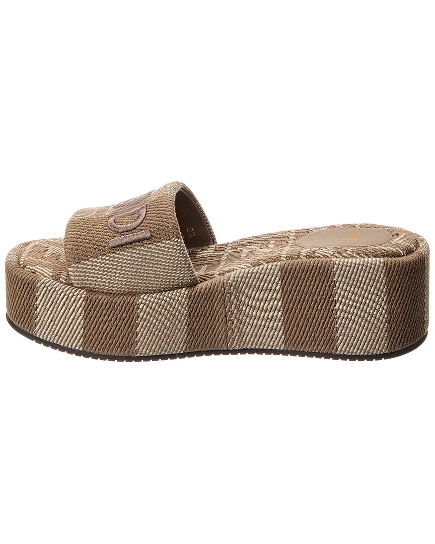 Fendi Sunshine Canvas Platform Sandal