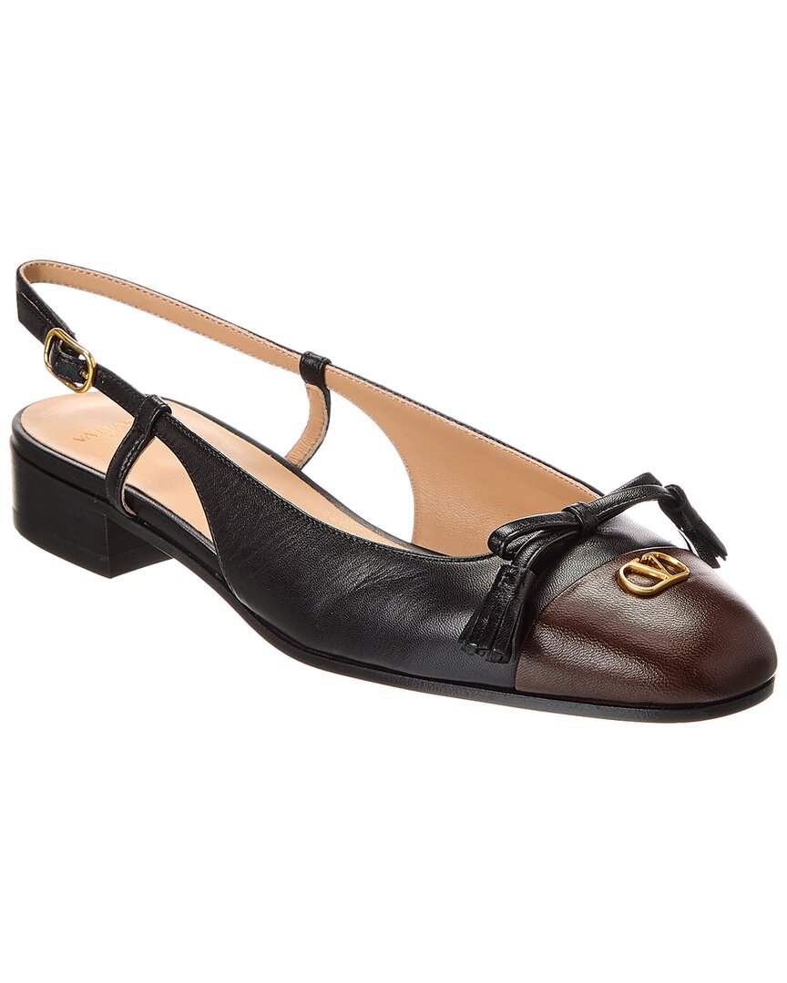 Valentino Valet Du Roi Leather Slingback Ballerina Flat