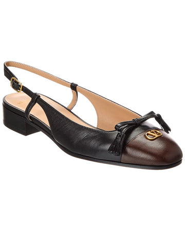 Valentino Valet Du Roi Leather Slingback Ballerina Flat