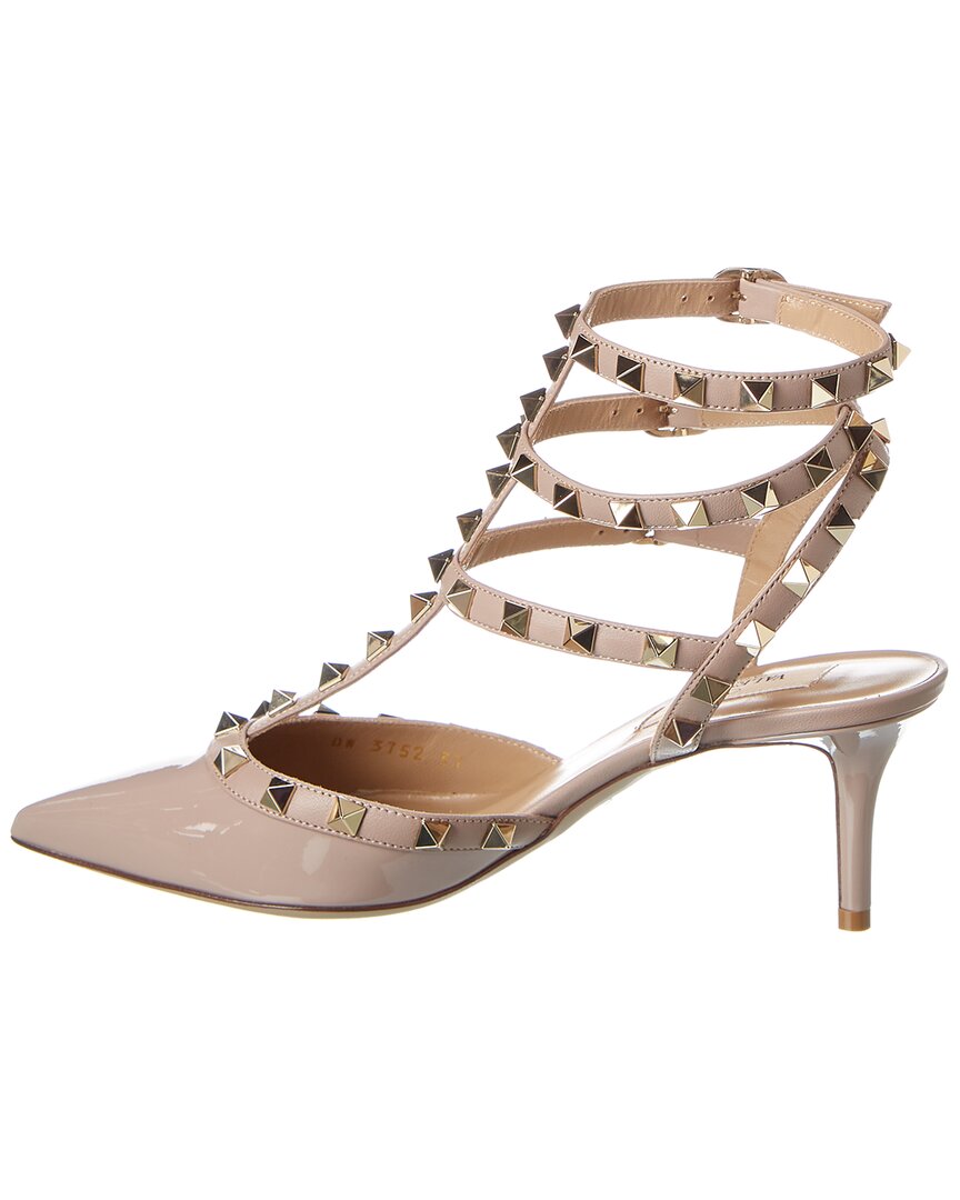 Valentino Rockstud Caged 65 Patent Ankle Strap Pump