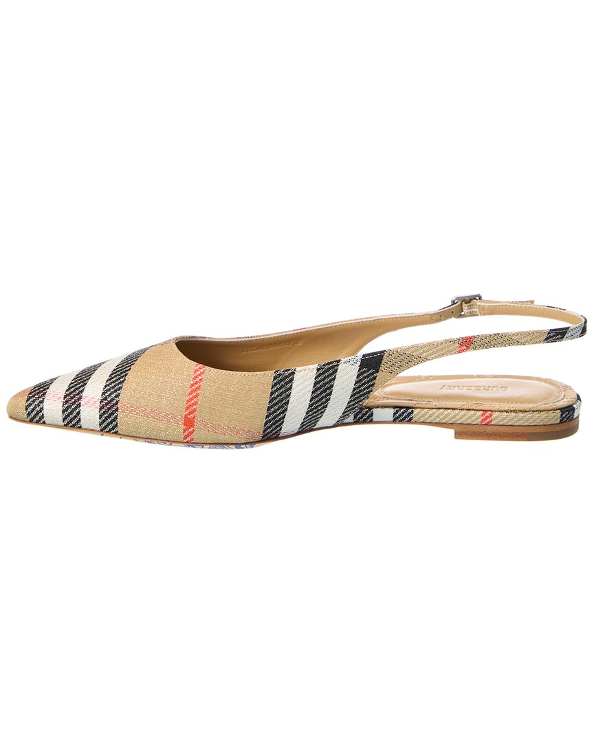 Burberry Birdie Check Canvas Slingback Flat