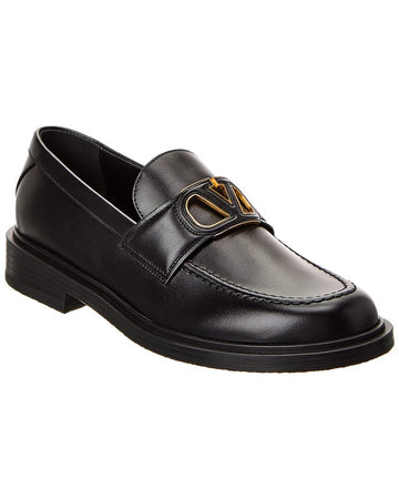 Valentino Vlogo Leather Loafer