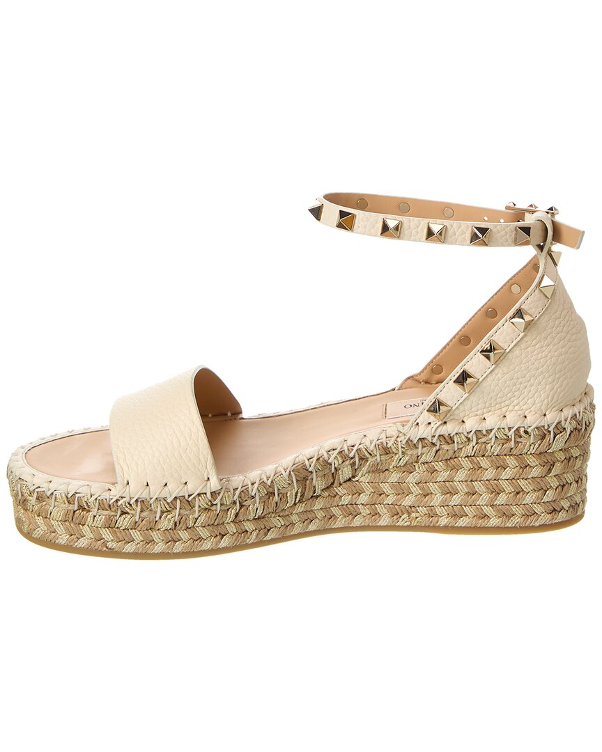 Valentino Rockstud 55 Grainy Leather Platform Sandal