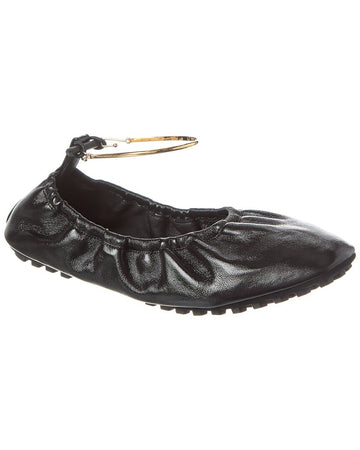 Fendi Filo Leather Ballerina Flat