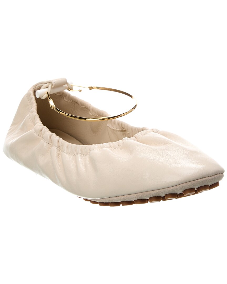 Fendi Filo Leather Ballerina Flat