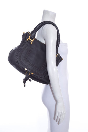 Chloe Black Marcie Leather Satchel Handbag