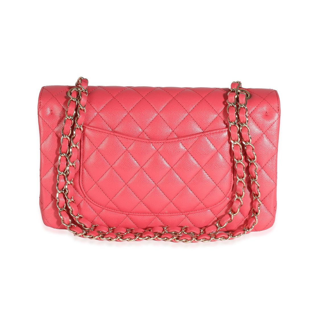 Top Quality Chanel Dark Pink Quilted Caviar Medium Classic Double New Bag