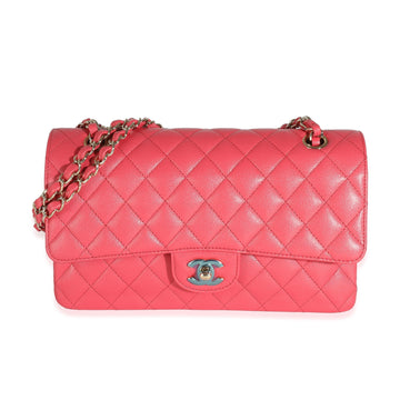 Top Quality Chanel Dark Pink Quilted Caviar Medium Classic Double New Bag