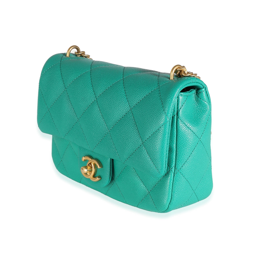 Top Quality Chanel Green Quilted Caviar Sweetheart Mini New Bag