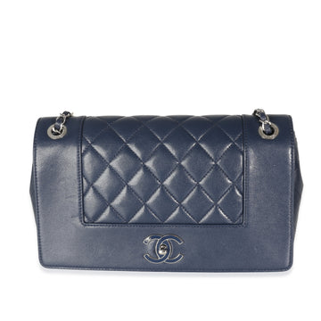 Top Quality Chanel Navy Quilted Sheepskin Large Vintage Mademoiselle New Bag