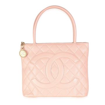 Top Quality Chanel Pink Quilted Caviar Medallion Tote