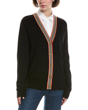 Burberry Icon Stripe Wool Cardigan