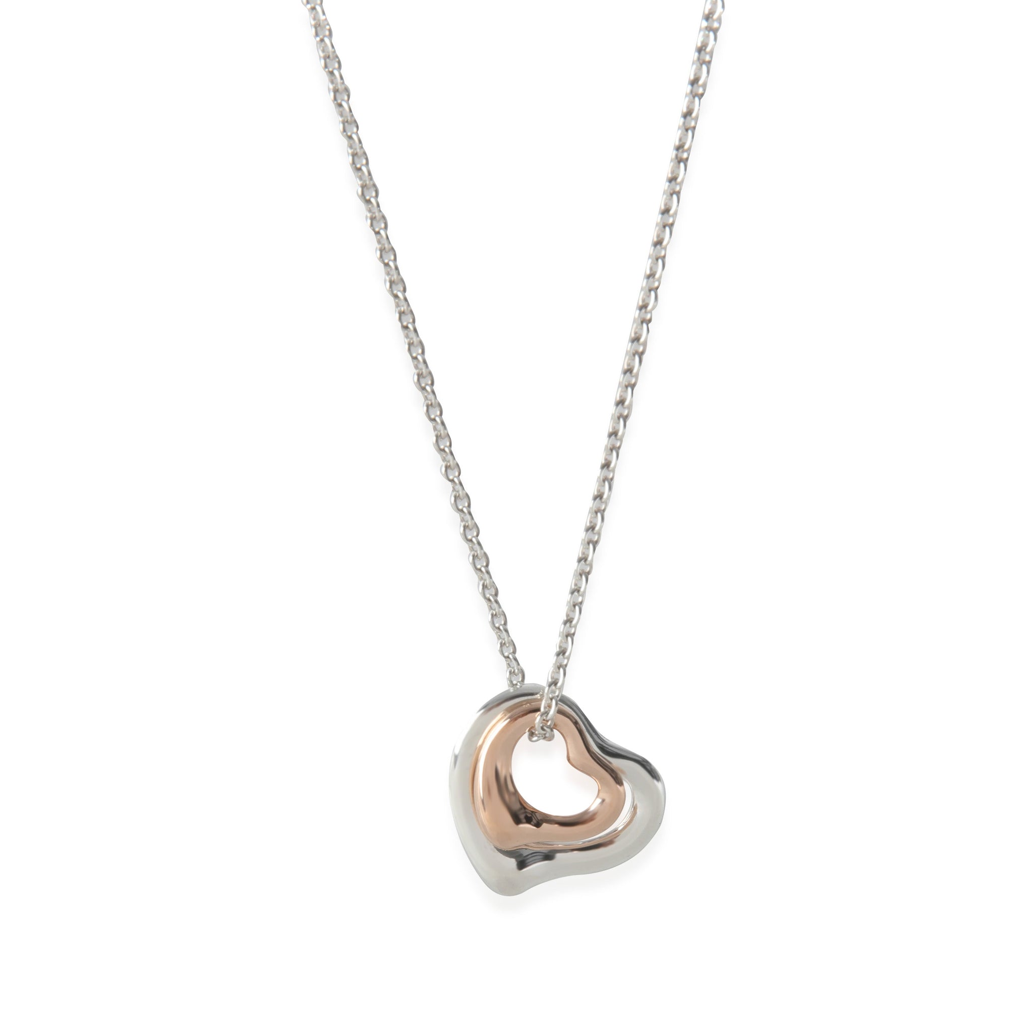 18k Rose Gold & Sterling Silver  Elsa Peretti Open Heart Pendant