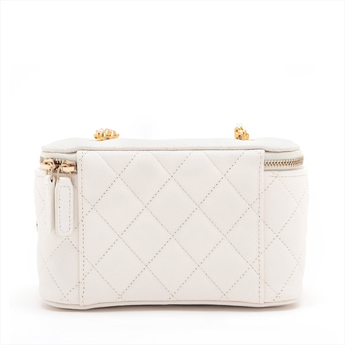 Chanel Matrasse Caviar S Chain Shoulder Bag Vanity White G