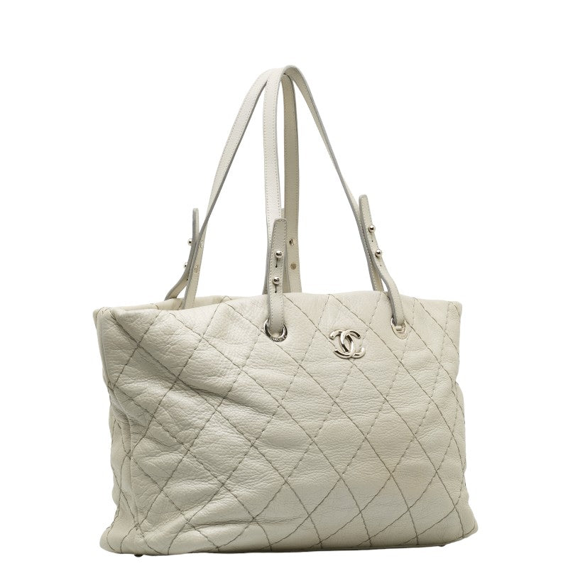 Chanel Mattress Cocomark houlder Bag  Bag Gray Leather Lady Chanel