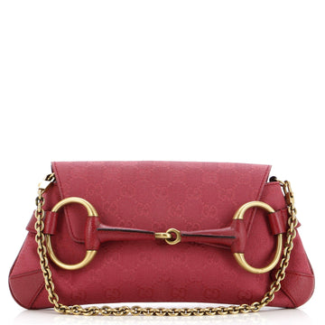Horsebit Chain Clutch GG Canvas with Leather Medium